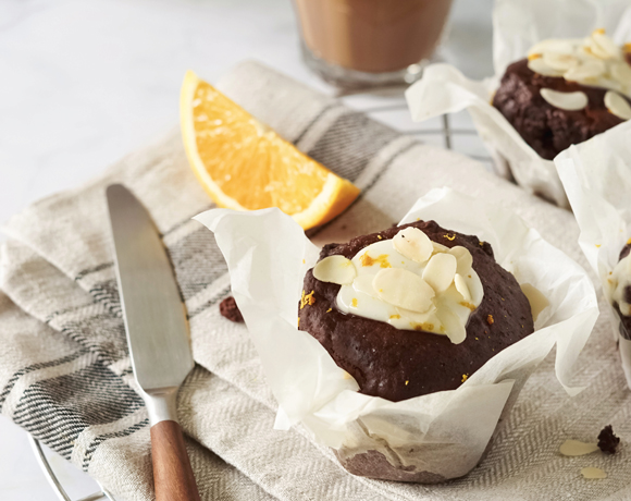 Top Chocolate Cake chocolademuffins met sinaasglazuur of mandarijnglazuur